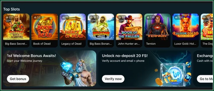 Top Slots mit Big Bass, Book of Dead, darunter Kacheln Get bonus, Verify now